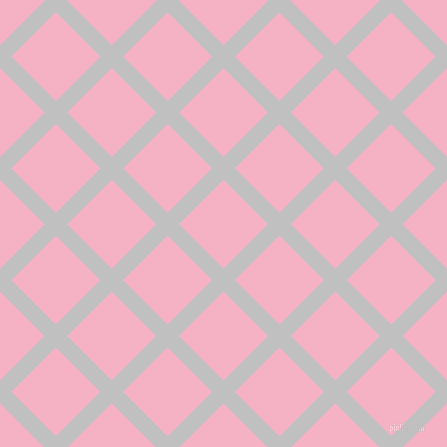 45/135 degree angle diagonal checkered chequered lines, 16 pixel line width, 63 pixel square size, Silver and Cupid plaid checkered seamless tileable