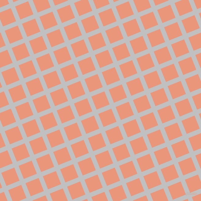 22/112 degree angle diagonal checkered chequered lines, 15 pixel lines width, 46 pixel square size, Silver and Dark Salmon plaid checkered seamless tileable