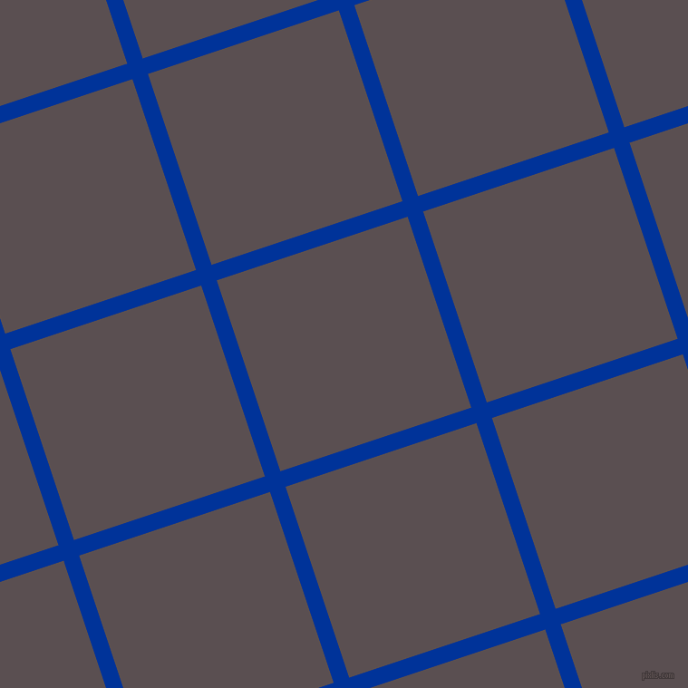 18/108 degree angle diagonal checkered chequered lines, 18 pixel line width, 222 pixel square size, Smalt and Don Juan plaid checkered seamless tileable