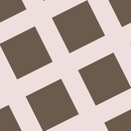 27/117 degree angle diagonal checkered chequered lines, 74 pixel lines width, 155 pixel square size, Soft Peach and Domino plaid checkered seamless tileable