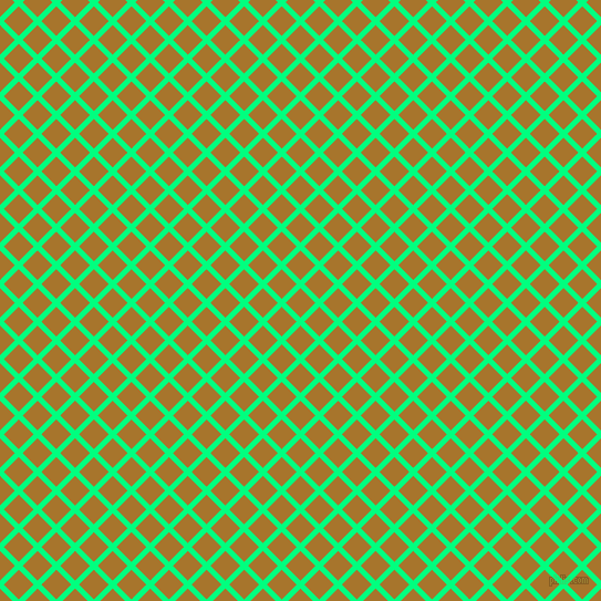 45/135 degree angle diagonal checkered chequered lines, 5 pixel lines width, 19 pixel square size, Spring Green and Hot Toddy plaid checkered seamless tileable