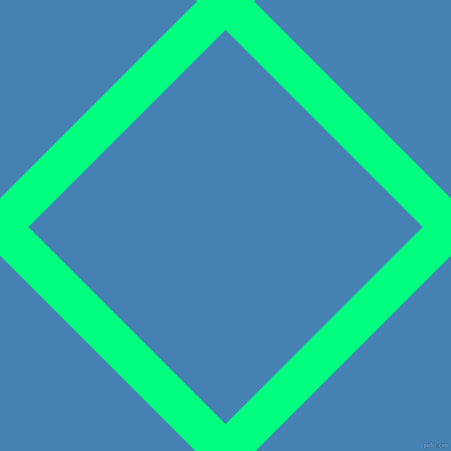 45/135 degree angle diagonal checkered chequered lines, 57 pixel line width, 395 pixel square size, Spring Green and Steel Blue plaid checkered seamless tileable