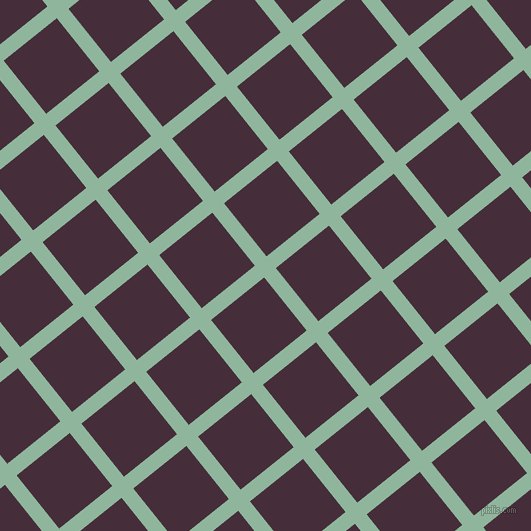 39/129 degree angle diagonal checkered chequered lines, 15 pixel lines width, 68 pixel square size, Summer Green and Barossa plaid checkered seamless tileable