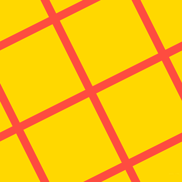 27/117 degree angle diagonal checkered chequered lines, 26 pixel lines width, 237 pixel square size, Sunset Orange and School Bus Yellow plaid checkered seamless tileable