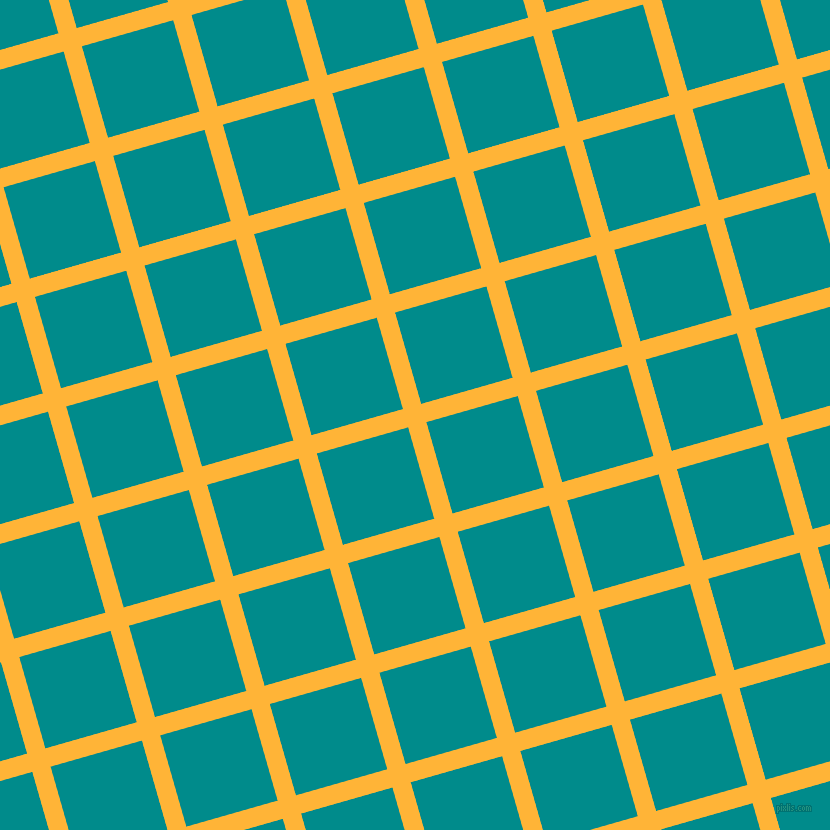 16/106 degree angle diagonal checkered chequered lines, 19 pixel line width, 95 pixel square size, Supernova and Dark Cyan plaid checkered seamless tileable