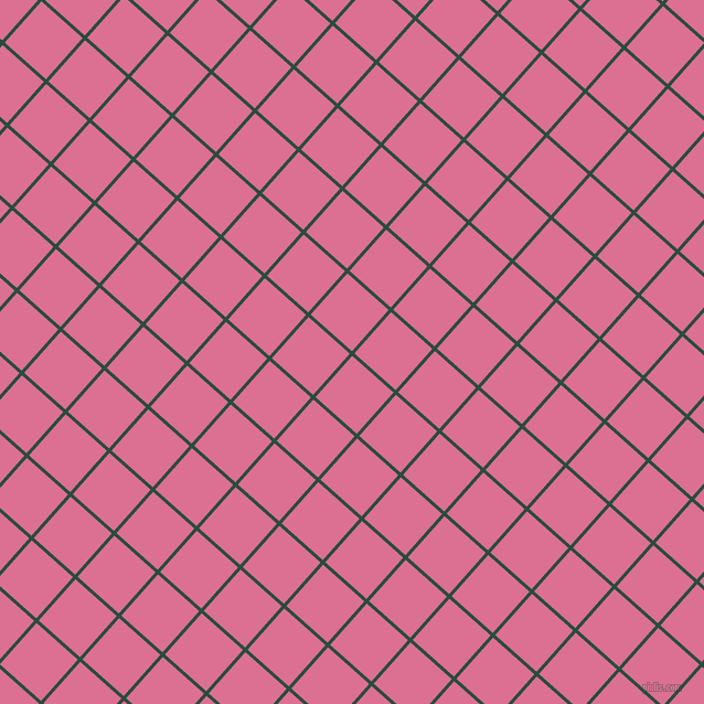 48/138 degree angle diagonal checkered chequered lines, 3 pixel lines width, 50 pixel square size, Te Papa Green and Pale Violet Red plaid checkered seamless tileable