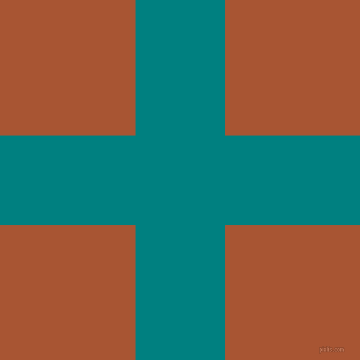 checkered chequered horizontal vertical lines, 127 pixel line width, 383 pixel square size, Teal and Vesuvius plaid checkered seamless tileable