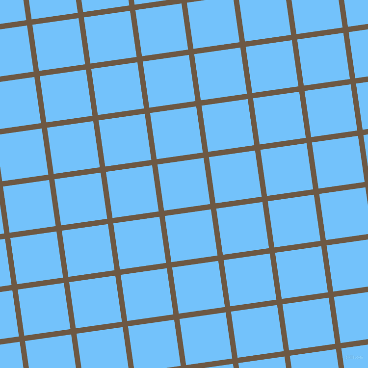 8/98 degree angle diagonal checkered chequered lines, 11 pixel line width, 95 pixel square size, Tobacco Brown and Maya Blue plaid checkered seamless tileable