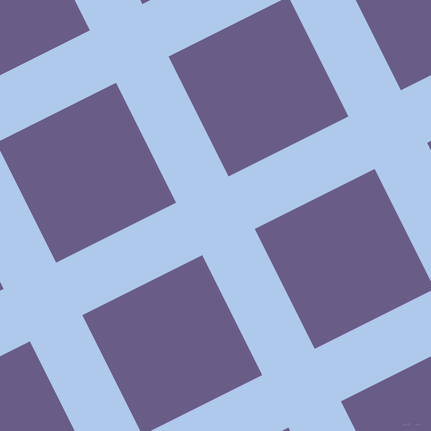 27/117 degree angle diagonal checkered chequered lines, 116 pixel line width, 265 pixel square size, Tropical Blue and Kimberly plaid checkered seamless tileable