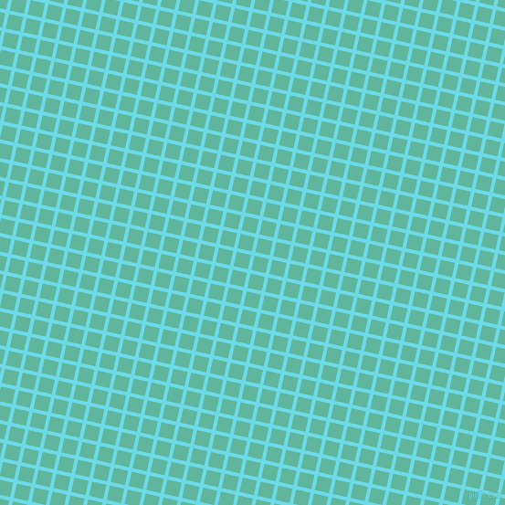 77/167 degree angle diagonal checkered chequered lines, 4 pixel line width, 16 pixel square size, Turquoise Blue and Keppel plaid checkered seamless tileable