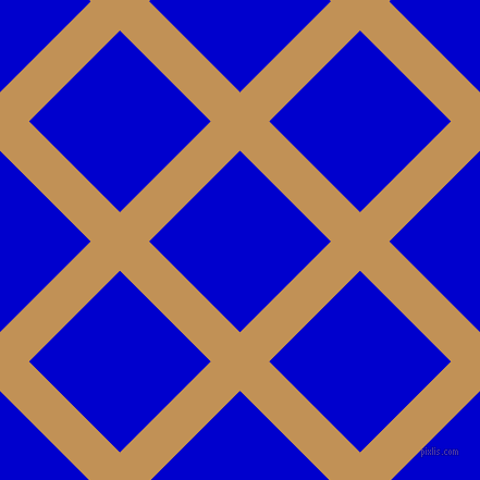 45/135 degree angle diagonal checkered chequered lines, 38 pixel lines width, 118 pixel square size, Twine and Medium Blue plaid checkered seamless tileable