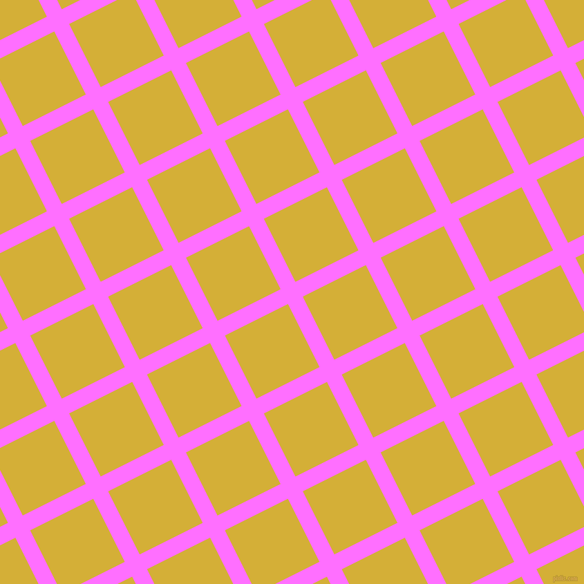 27/117 degree angle diagonal checkered chequered lines, 24 pixel line width, 102 pixel square size, Ultra Pink and Metallic Gold plaid checkered seamless tileable