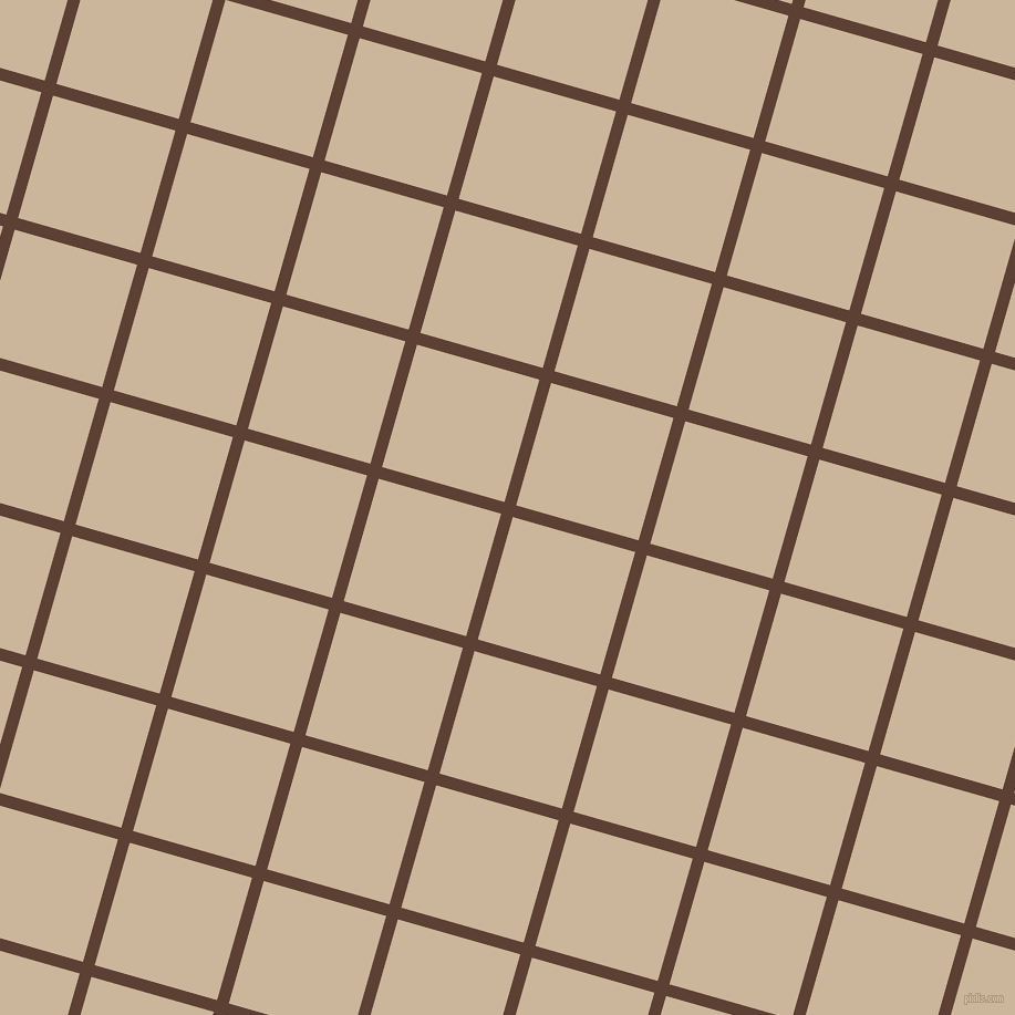 74/164 degree angle diagonal checkered chequered lines, 11 pixel line width, 115 pixel square size, Very Dark Brown and Vanilla plaid checkered seamless tileable