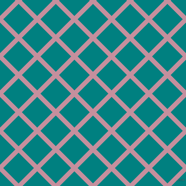 45/135 degree angle diagonal checkered chequered lines, 15 pixel line width, 71 pixel square size, Viola and Teal plaid checkered seamless tileable