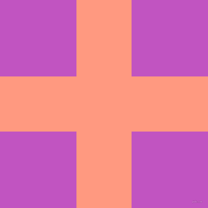 checkered chequered horizontal vertical lines, 191 pixel line width, 530 pixel square size, Vivid Tangerine and Fuchsia plaid checkered seamless tileable