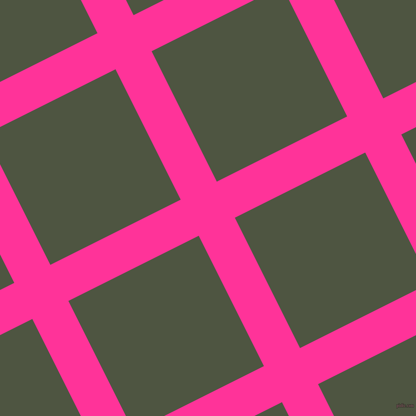 27/117 degree angle diagonal checkered chequered lines, 82 pixel line width, 296 pixel square size, Wild Strawberry and Lunar Green plaid checkered seamless tileable