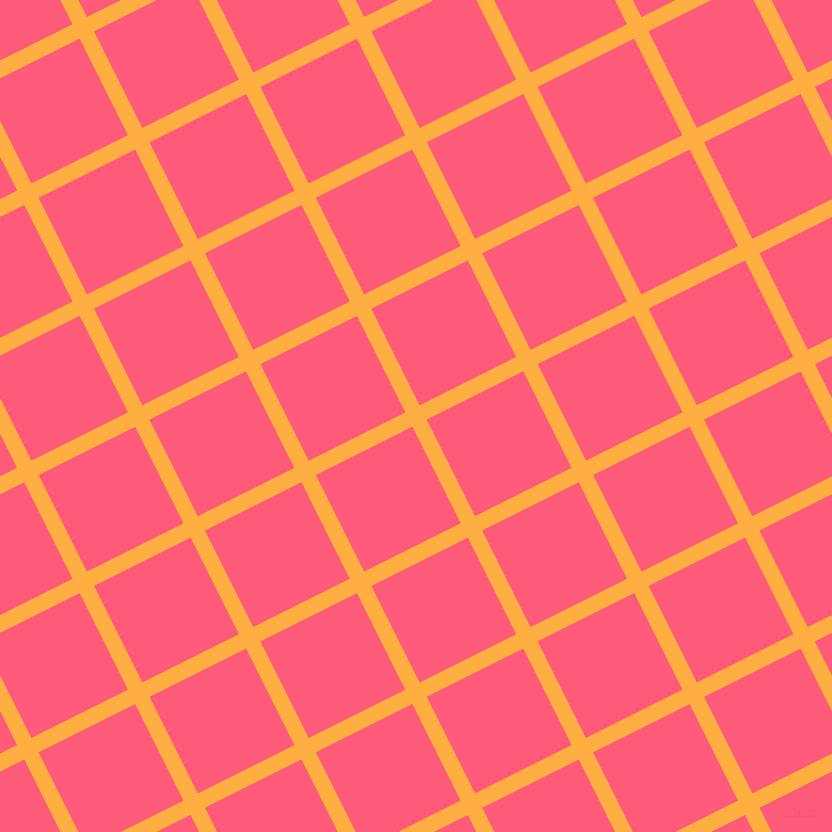 27/117 degree angle diagonal checkered chequered lines, 16 pixel line width, 108 pixel square size, Yellow Orange and Wild Watermelon plaid checkered seamless tileable