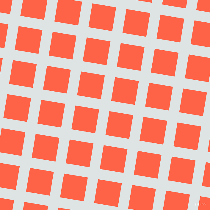 81/171 degree angle diagonal checkered chequered lines, 35 pixel line width, 81 pixel square size, Zircon and Tomato plaid checkered seamless tileable