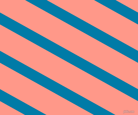 151 degree angle lines stripes, 34 pixel line width, 75 pixel line spacing, Cerulean and Mona Lisa stripes and lines seamless tileable