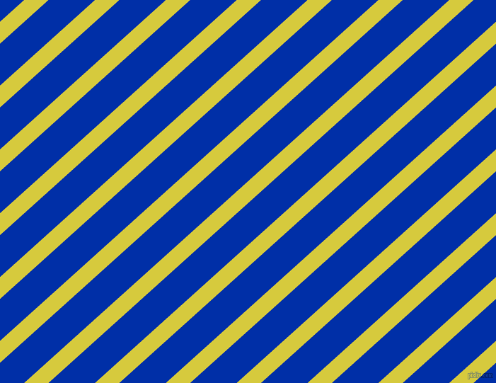 42 degree angle lines stripes, 23 pixel line width, 44 pixel line spacing, Wattle and International Klein Blue stripes and lines seamless tileable