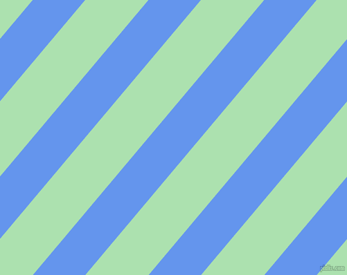 50 degree angle lines stripes, 58 pixel line width, 70 pixel line spacing, Cornflower Blue and Celadon angled lines and stripes seamless tileable