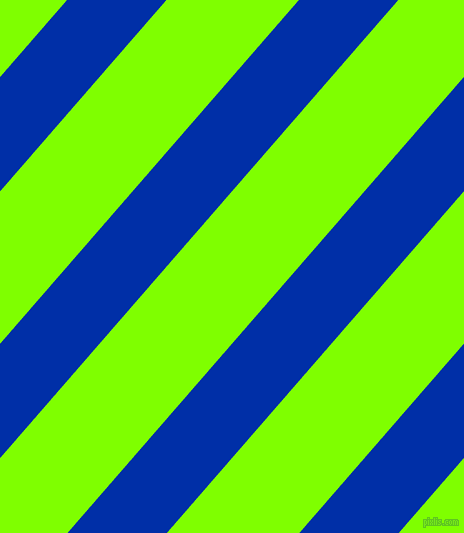 49 degree angle lines stripes, 75 pixel line width, 100 pixel line spacing, International Klein Blue and Chartreuse angled lines and stripes seamless tileable