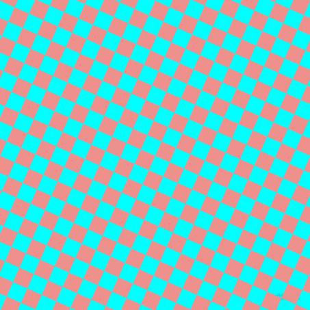 66/156 degree angle diagonal checkered chequered squares checker pattern checkers background, 23 pixel square size, , Aqua and Sweet Pink checkers chequered checkered squares seamless tileable