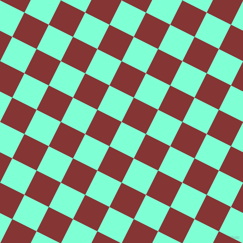 63/153 degree angle diagonal checkered chequered squares checker pattern checkers background, 88 pixel squares size, , Aquamarine and Tall Poppy checkers chequered checkered squares seamless tileable