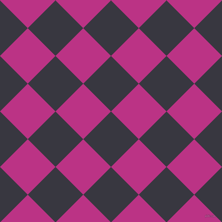 45/135 degree angle diagonal checkered chequered squares checker pattern checkers background, 131 pixel square size, , Black Marlin and Red Violet checkers chequered checkered squares seamless tileable