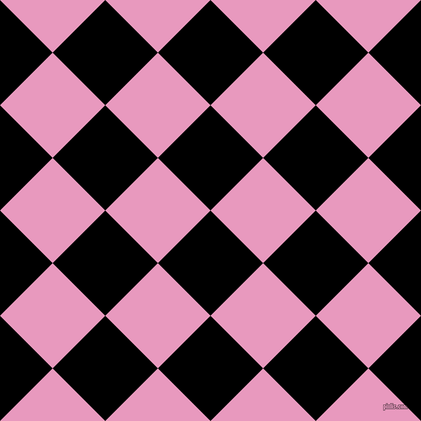 45/135 degree angle diagonal checkered chequered squares checker pattern checkers background, 108 pixel squares size, , Black and Shocking checkers chequered checkered squares seamless tileable