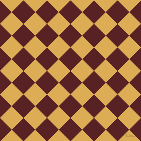 45/135 degree angle diagonal checkered chequered squares checker pattern checkers background, 58 pixel square size, , Burnt Crimson and Rob Roy checkers chequered checkered squares seamless tileable