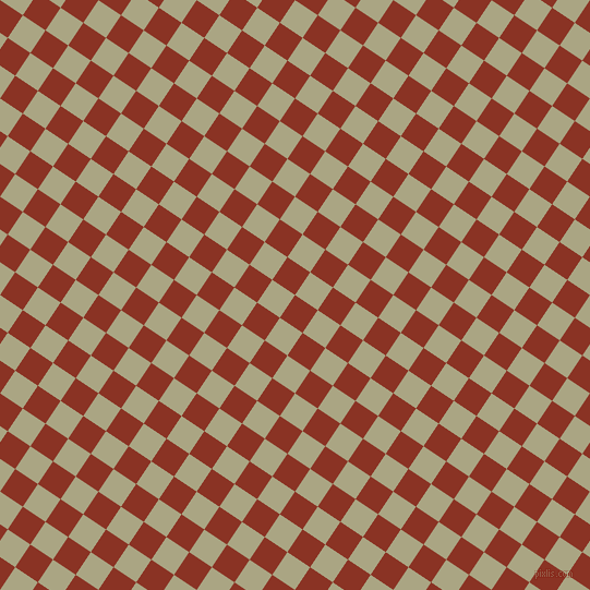 56/146 degree angle diagonal checkered chequered squares checker pattern checkers background, 25 pixel square size, , Burnt Umber and Neutral Green checkers chequered checkered squares seamless tileable