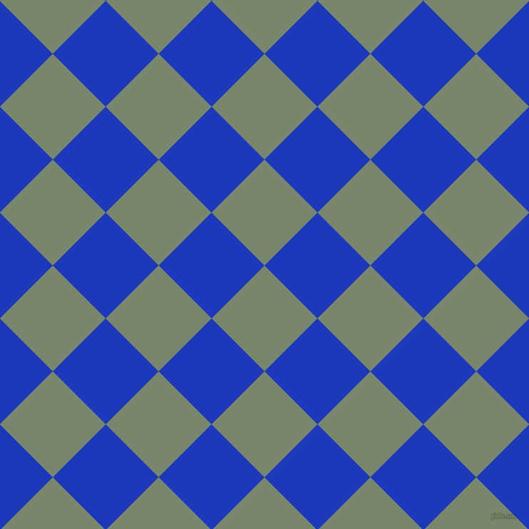 45/135 degree angle diagonal checkered chequered squares checker pattern checkers background, 105 pixel squares size, , Camouflage Green and Persian Blue checkers chequered checkered squares seamless tileable