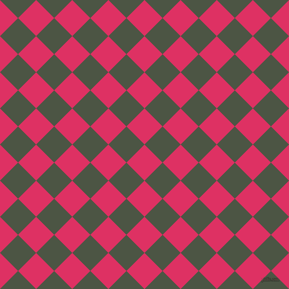 45/135 degree angle diagonal checkered chequered squares checker pattern checkers background, 51 pixel square size, , Cerise and Cabbage Pont checkers chequered checkered squares seamless tileable