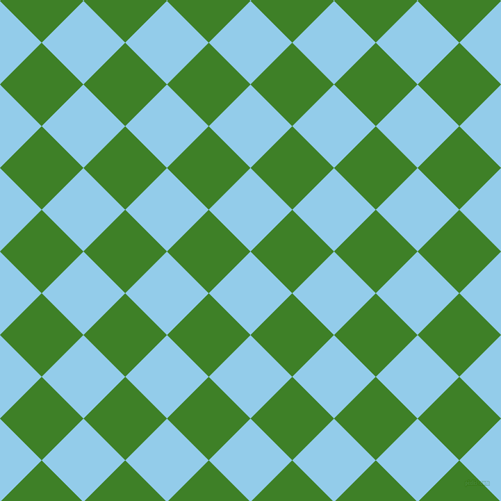45/135 degree angle diagonal checkered chequered squares checker pattern checkers background, 85 pixel square size, , Cornflower and Bilbao checkers chequered checkered squares seamless tileable