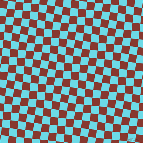84/174 degree angle diagonal checkered chequered squares checker pattern checkers background, 26 pixel square size, , Crab Apple and Turquoise Blue checkers chequered checkered squares seamless tileable