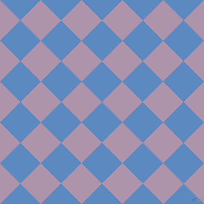45/135 degree angle diagonal checkered chequered squares checker pattern checkers background, 98 pixel squares size, , Danube and London Hue checkers chequered checkered squares seamless tileable
