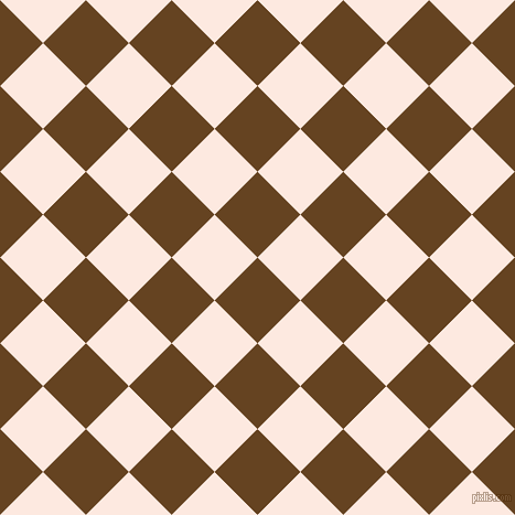 45/135 degree angle diagonal checkered chequered squares checker pattern checkers background, 55 pixel squares size, , Dark Brown and Chablis checkers chequered checkered squares seamless tileable
