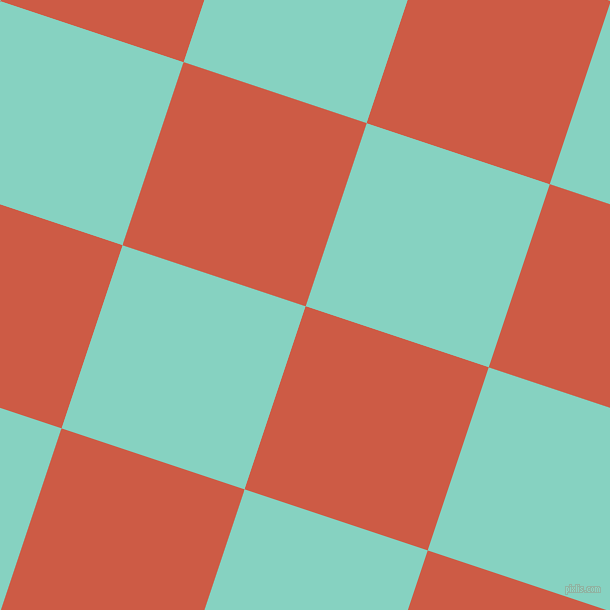 72/162 degree angle diagonal checkered chequered squares checker pattern checkers background, 193 pixel squares size, , Dark Coral and Bermuda checkers chequered checkered squares seamless tileable