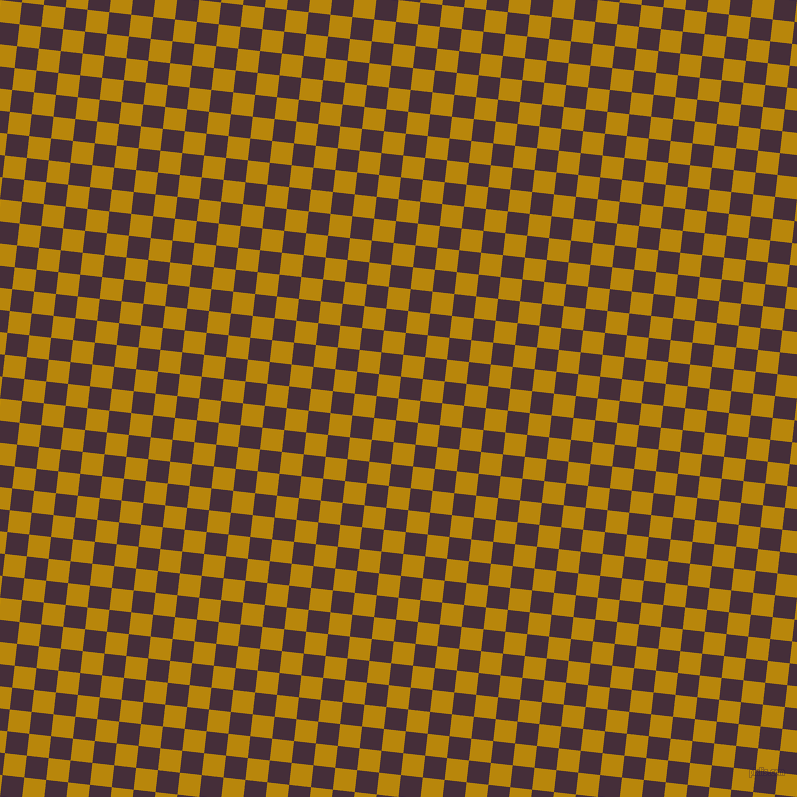 84/174 degree angle diagonal checkered chequered squares checker pattern checkers background, 22 pixel square size, , Dark Goldenrod and Barossa checkers chequered checkered squares seamless tileable