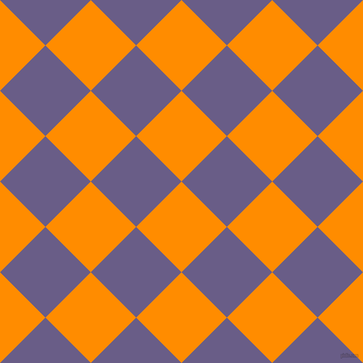 45/135 degree angle diagonal checkered chequered squares checker pattern checkers background, 129 pixel square size, , Dark Orange and Kimberly checkers chequered checkered squares seamless tileable