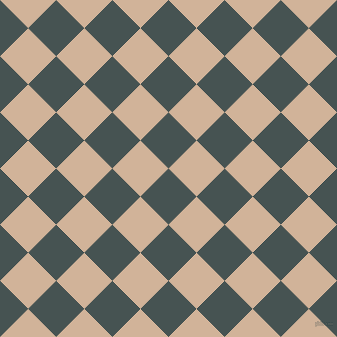 45/135 degree angle diagonal checkered chequered squares checker pattern checkers background, 80 pixel square size, , Dark Slate and Cashmere checkers chequered checkered squares seamless tileable