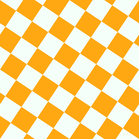 56/146 degree angle diagonal checkered chequered squares checker pattern checkers background, 65 pixel squares size, , Dark Tangerine and Mint Cream checkers chequered checkered squares seamless tileable