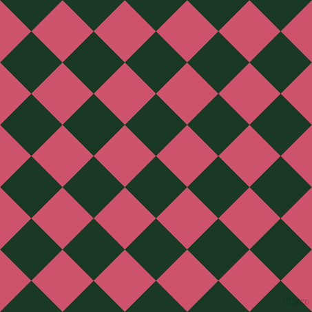 45/135 degree angle diagonal checkered chequered squares checker pattern checkers background, 64 pixel square size, , Deep Fir and Cabaret checkers chequered checkered squares seamless tileable