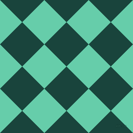 45/135 degree angle diagonal checkered chequered squares checker pattern checkers background, 106 pixel squares size, , Deep Teal and Medium Aquamarine checkers chequered checkered squares seamless tileable
