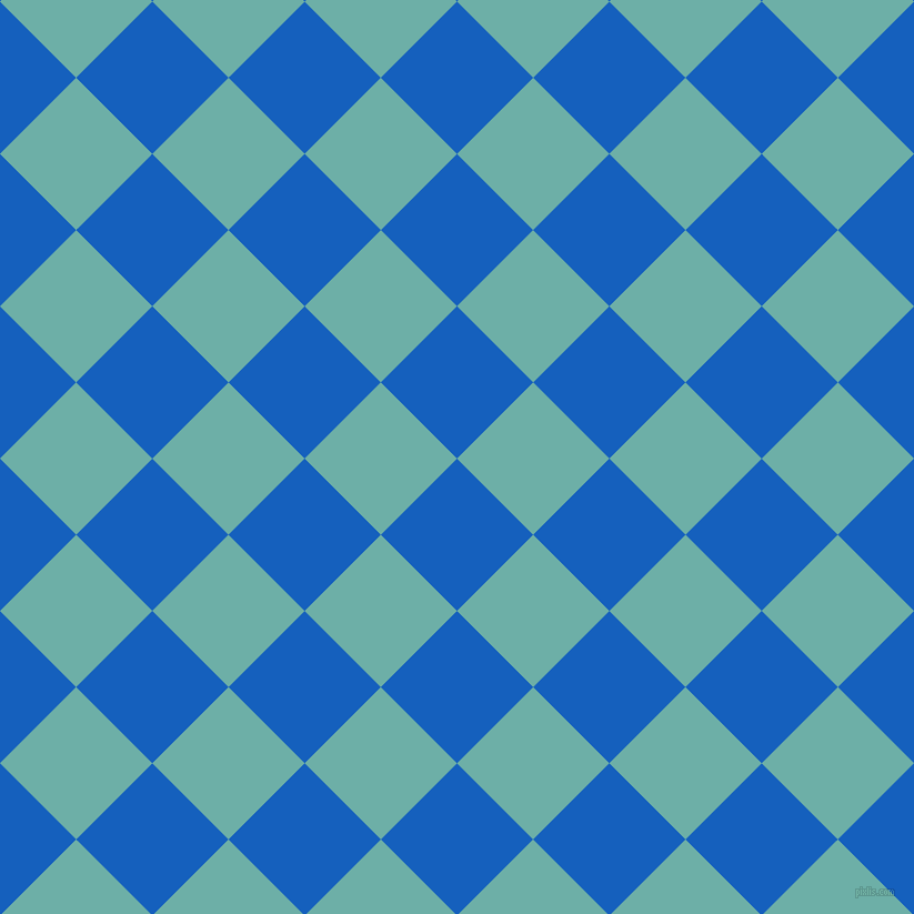 45/135 degree angle diagonal checkered chequered squares checker pattern checkers background, 97 pixel square size, , Denim and Tradewind checkers chequered checkered squares seamless tileable