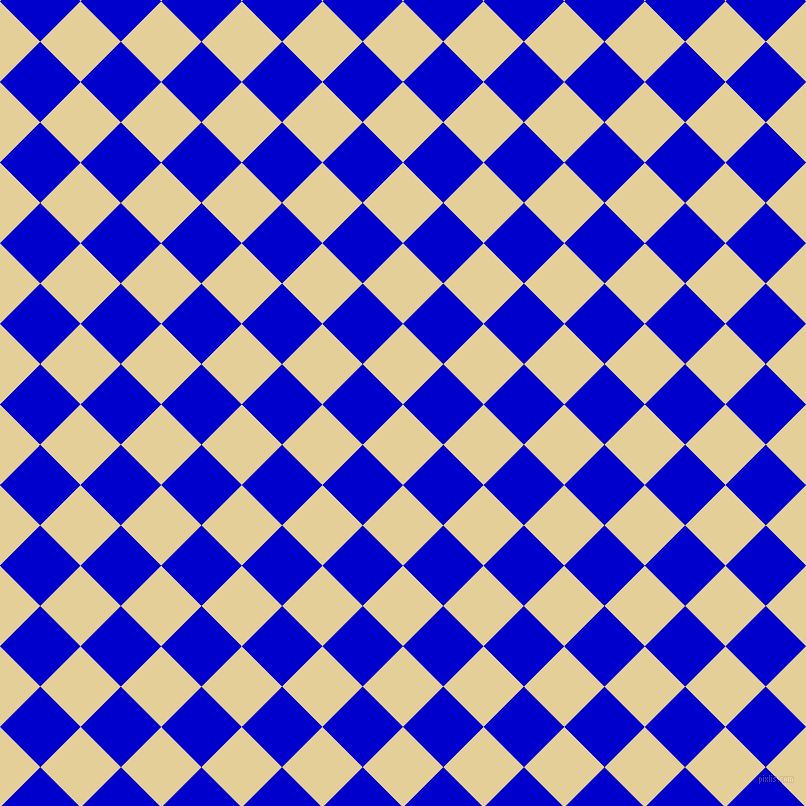 45/135 degree angle diagonal checkered chequered squares checker pattern checkers background, 57 pixel square size, , Double Colonial White and Medium Blue checkers chequered checkered squares seamless tileable