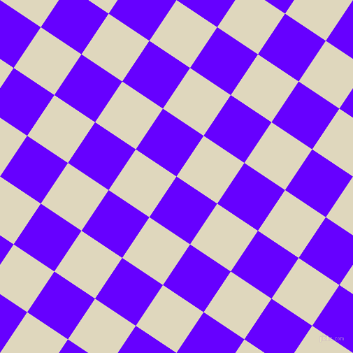 56/146 degree angle diagonal checkered chequered squares checker pattern checkers background, 70 pixel square size, , Electric Indigo and Wheatfield checkers chequered checkered squares seamless tileable