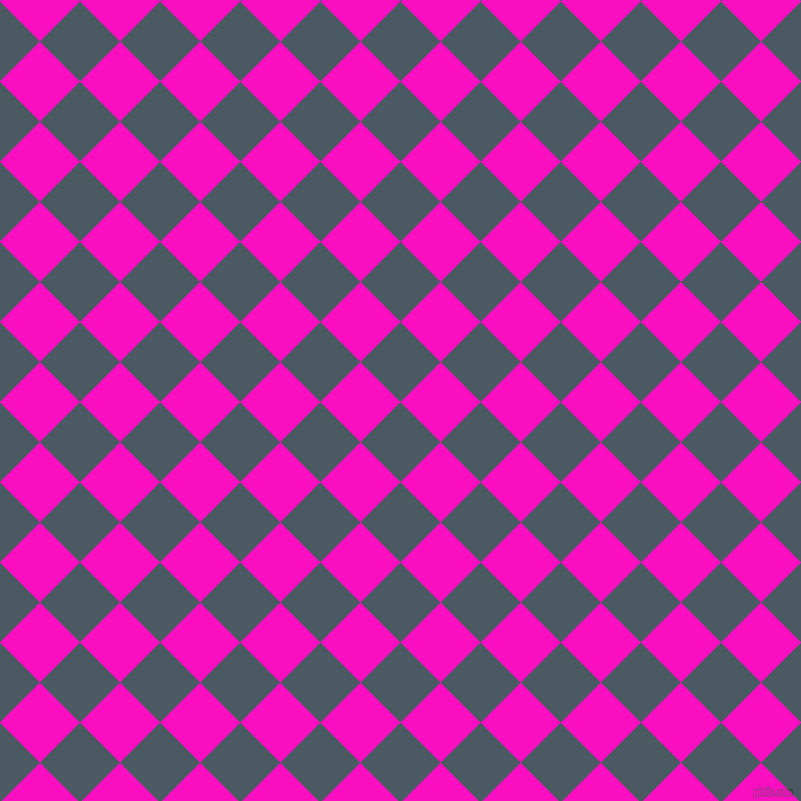 45/135 degree angle diagonal checkered chequered squares checker pattern checkers background, 51 pixel squares size, , Fiord and Shocking Pink checkers chequered checkered squares seamless tileable