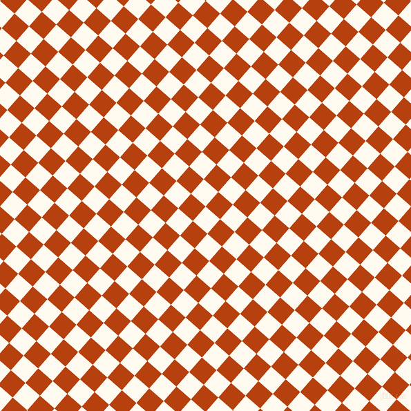 49/139 degree angle diagonal checkered chequered squares checker pattern checkers background, 28 pixel square size, , Floral White and Rust checkers chequered checkered squares seamless tileable